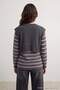 Anthracite Shawl Detailed Striped Knitwear Sweater Tctaw27Ak00004 - 4
