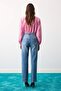 Limited Edition Mavi Az Esnek Ütü İzli Yüksek Bel Straight Jeans TWOAW27JE00220 - 4