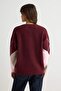 Burgundy Soft Textured Diamond Patterned V-Neck Sweater Twoaw27Kz00190 - 4