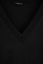 Wardrobe Essentials Siyah V Yaka Yumuşak Tuşe Triko Büyük Beden Kazak TBBAW27AN00079 - 2