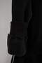 Black Thick Hooded Oversize/Wide Cut Knitted Tracksuit Set with Zipper - 3