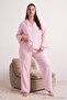 Pink Polka Dot Large Size Woven Pajama Set Tbbaw27Ai00071