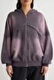 Mor Kalın Extra Oversize/Geniş Kesim Kapüşonlu Eskitme/Soluk Efektli Örme Sweatshirt TWOAW27SW00176 - 6