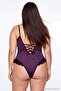 Purple Lace Detailed Sponge Pad Fancy Plus Size Body Tbbaw27Cs00031 - 5