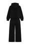 Black Thick Hooded Oversize/Wide Cut Knitted Tracksuit Set with Zipper - 4