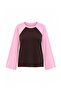 Pembe Premium İnterlok Reglan Kol Oversize Kalıp Beyzbol Uzun Kollu Örme T-Shirt TWOAW27TS00001