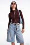 Brown Accessory Detailed Snap Fastener Bodysuit Tpraw27Bd00027 - 7