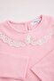 Pink Ribbed Flexible Girls' Plain Knitted Bottom - Top Set Tkdaw27Au00047 - 11