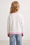 Ecru Ribbed Flexible Cotton Girls' Printed Knitted T-Shirt Tkdaw27Ts00022 - 4