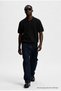 Men's Textured 100% Cotton Black Polo Neck T-Shirt - 4