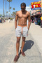Men's Lined Comfortable Zipper Pocket Gray Swim Shorts