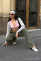Women's Trend High Waist Green Palazzo Trousers - 4