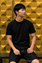 Men's Relaxed Casual Black Stretchy T-Shirt - 2