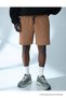 Men's Daily Basic Comfortable Brown Shorts with Elastic Waistband - 3