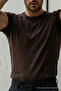 Men's Premium Viscose Brown Loose T-Shirt - 6