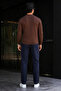 Men's Premium Knitwear Striped Brown Winter Sweater - 5