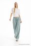 Women's Casual Summer Trend Loose S.Green Linen Trousers - 2