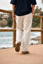 Men's Relax Fit Summer Loose White Linen Trousers - 6