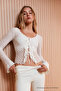 Women's Premium Lace-Up Summer White Blouse - 6