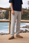 Men's Relax Fit Summer Casual Stone Linen Trousers - 3