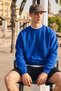 Men's Casual Crew Neck Blue Basic Sweatshirt - 3