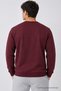 Men's Basic Long Loose Burgundy Knit Sweater - 6