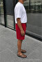 Men's Premium Jogger Relax Fit Red Short Combed Cotton Shorts - 2