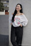 Women's Elastic Waist Wide Leg Black Linen Trousers - 3