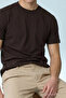 Men's Casual Straight Brown Stretchy T-Shirt - 6