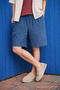Men's Premium Blue Linen Shorts with Plenty of Cargo Pockets - 2