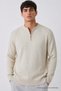 Men's Cotton Striped Anti-Pilling Cream Knitwear Sweater - 6