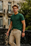 Men's Relax Fit Short Sleeve 100% Cotton Green T-Shirt - 3