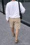 Men's Summer Cargo Pocket Regular Beige Linen Shorts - 6