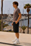 Men's Trendy Crew Neck Comfortable Coffee T-Shirt - 5