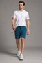 Men's Cotton Basic Indigo Shorts with Elastic Waist and Pockets - 4