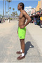 Men's Lined Comfortable Zipper Pocket Green Swim Shorts - 5