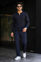 Men's Premium Knitwear Striped Black Winter Sweater - 5