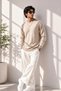 Men's Thick Premium Knitwear Beige Winter Sweater - 6
