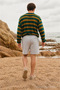 Men's Regular Lace-Up Casual Gray Basic Shorts - 6