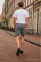 Men's Regular Lace-Up Casual Smoked Basic Shorts - 6