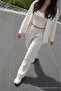 Women's Premium Jogger Relax Fit Summer Gray Linen Trousers - 3