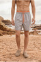 Men's Trendy Summer Gray Swim Shorts with Elastic Waist - 3