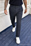 Men's High Waist Regular Fit Smoked Fabric Trousers - 4