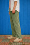 Men's Trend Premium Loose Green Linen Trousers - 2