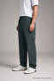 Men's Elastic Waist Loose Leg Khaki Linen Trousers - 2