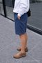 Men's Summer Cargo Pocket Regular Navy Blue Linen Shorts - 2