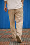 Men's Trend Premium Loose Beige Linen Trousers - 6