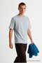 Men's 100% Cotton Premium Casual Loose Gray T-Shirt - 3