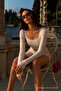 Women's Lace Square Neck White Corset Blouse - 4