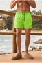 Men's Trendy Green Swim Shorts with Loose Lining and Zipper - 4